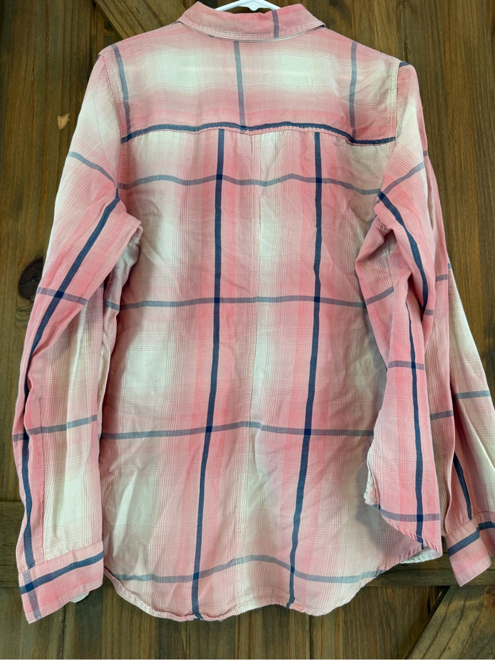 Maurices Pink and Navy Plaid Button-Down Shirt - Picture 4 of 4